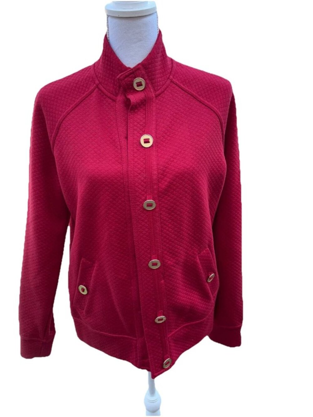 Relaxed by Charter Club Red Jacket w/ Buttons Size M